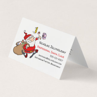 Carte De Visite Caricature informelle et amusante du Père Noël pro