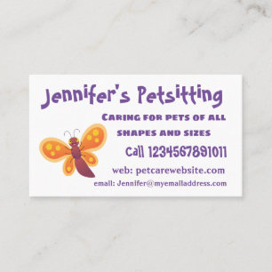 Carte De Visite Caricature joli papillon orange