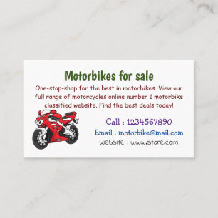 Carte De Visite Caricature moto de sport rouge mou