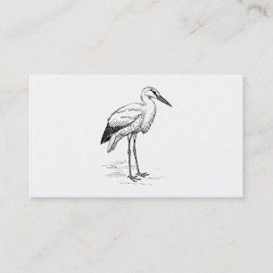Carte De Visite Caricature noir et blanc cigogne