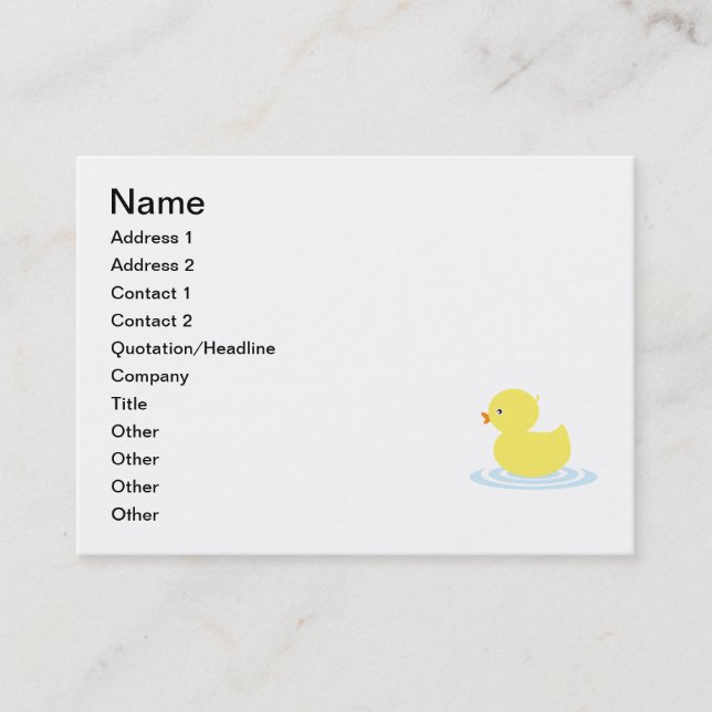 Carte De Visite Caricature pour canard bébé (Devant)