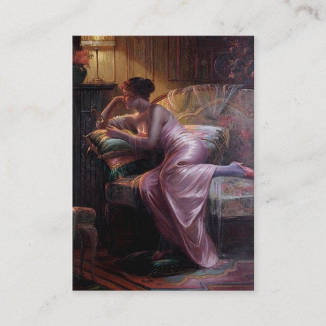 Carte De Visite Carlier : Madame élégante avec le miroir (Devant)