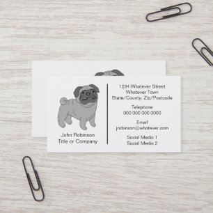 Carte De Visite Carlin Chien Design Grooming Parlor