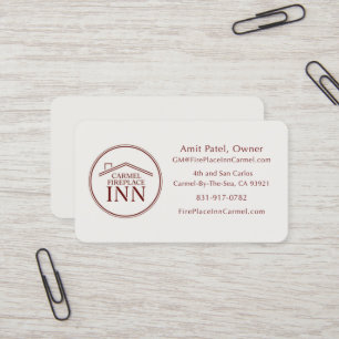 Carte De Visite Carmel FirePlace Inn - Directeur - Conception pers
