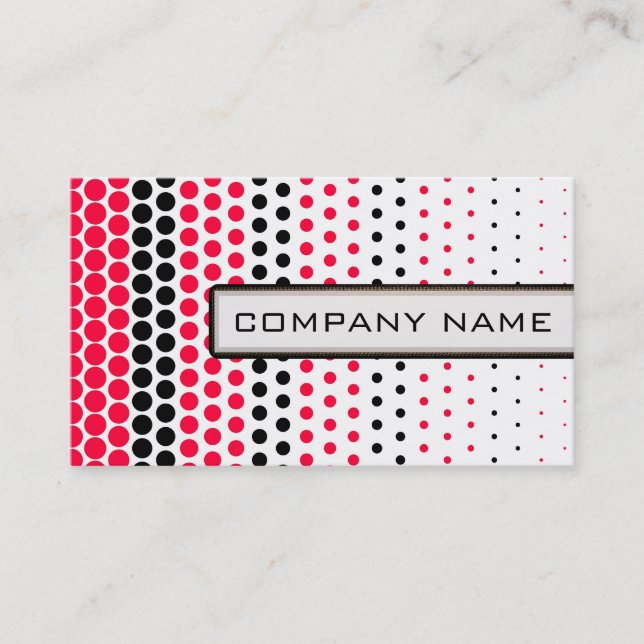 Carte De Visite Carmine Red et Black Polka Dot Professional (Devant)