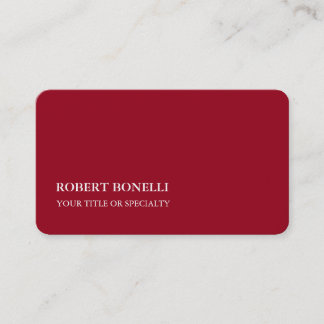 Carte De Visite Carmine Rouge Unique Moderne Design Minimaliste