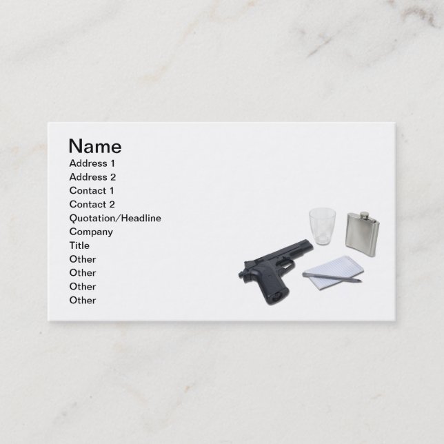 Carte De Visite Carnet de flacon d'arme à feu (Devant)