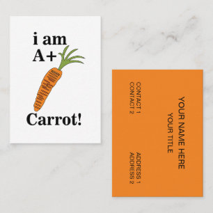 Carte De Visite Carotte je suis une carotte drôle A+