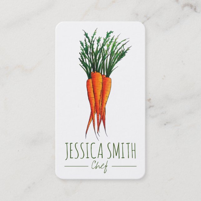 Carte De Visite Carottes de la cuisine Jardin de Cuisine du Chef v (Devant)