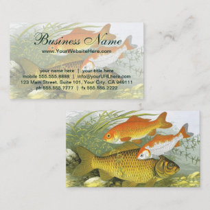 Carte De Visite Carpe Koï Poisson Rouge, Vie Maritime Aquatique An