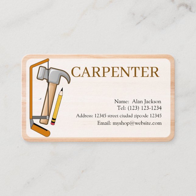 CARTE DE VISITE CARPENTER modifiable (Devant)