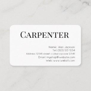 CARTE DE VISITE CARPENTER modifiable