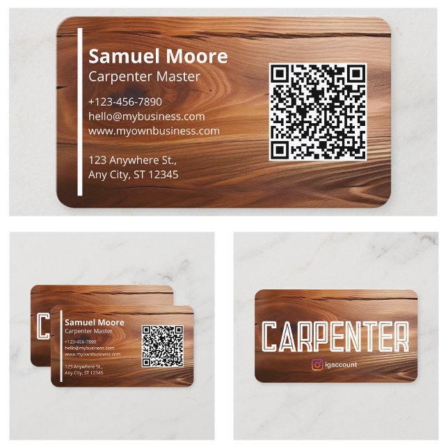 Carte De Visite Carpenter rustique simple (Simple Rustic Carpenter Business Card
)