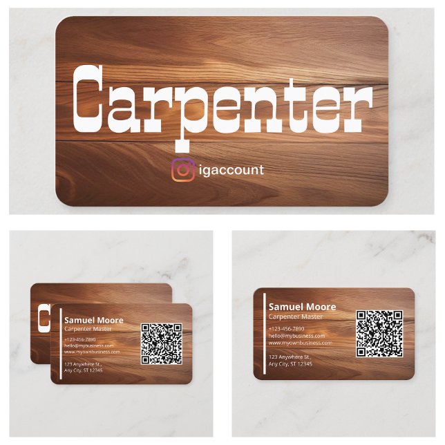 Carte De Visite Carpenter rustique unique (Unique Rustic Carpenter Business Card)
