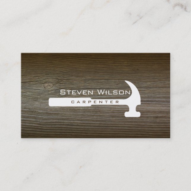 Carte De Visite Carpenter Woodworker Outil professionnel Bois (Devant)