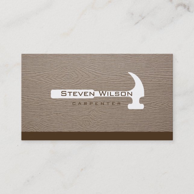 Carte De Visite Carpenter Woodworker Outil professionnel Bois (Devant)