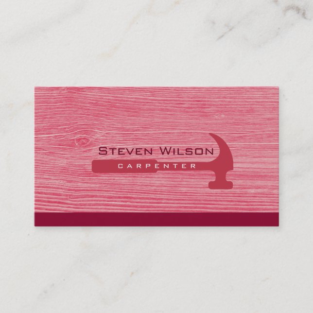Carte De Visite Carpenter Woodworker Outil professionnel Bois (Devant)