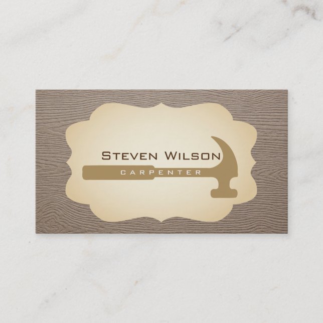 Carte De Visite Carpenter Woodworker Outil professionnel Bois (Devant)