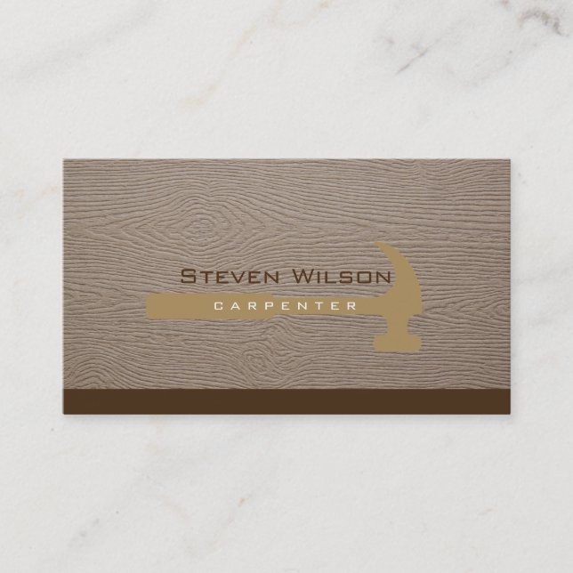 Carte De Visite Carpenter Woodworker Outil professionnel Bois (Devant)