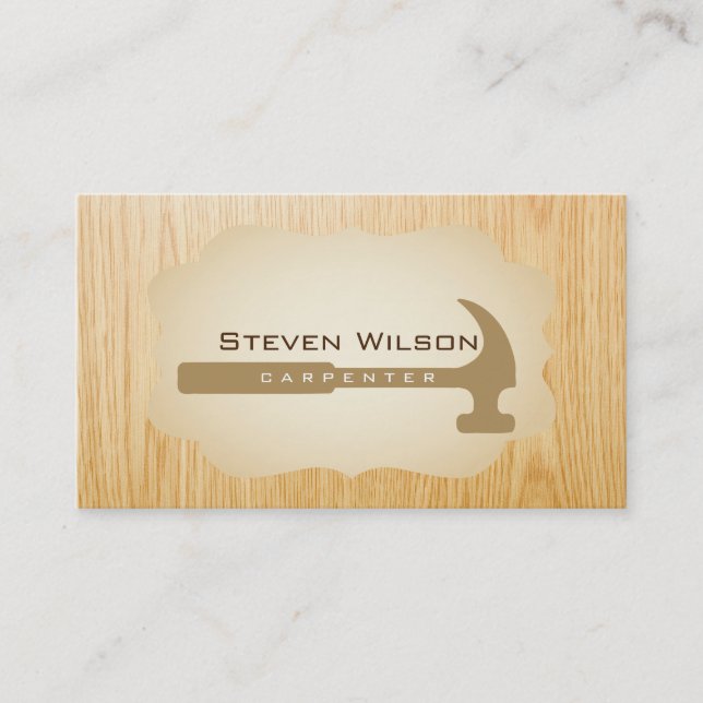 Carte De Visite Carpenter Woodworker Outil professionnel Bois (Devant)