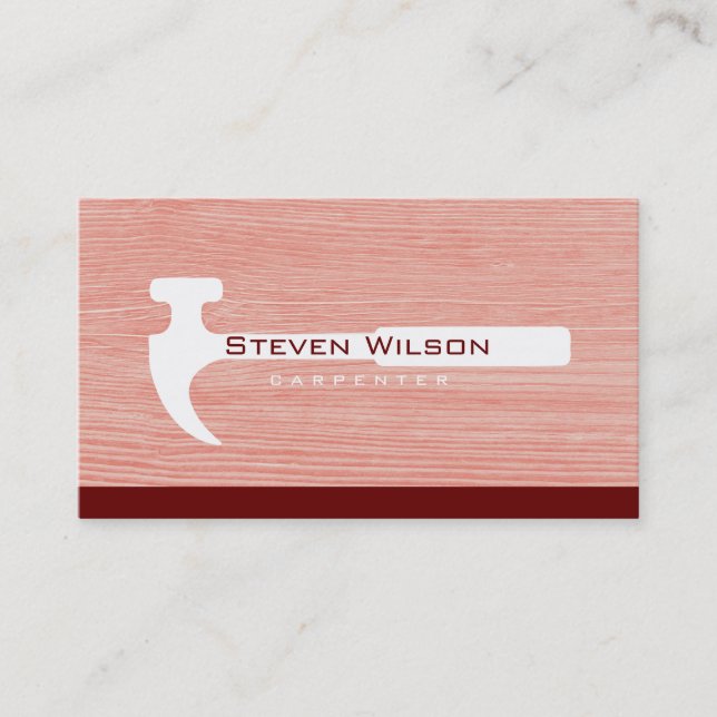 Carte De Visite Carpenter Woodworker Outil professionnel Bois (Devant)