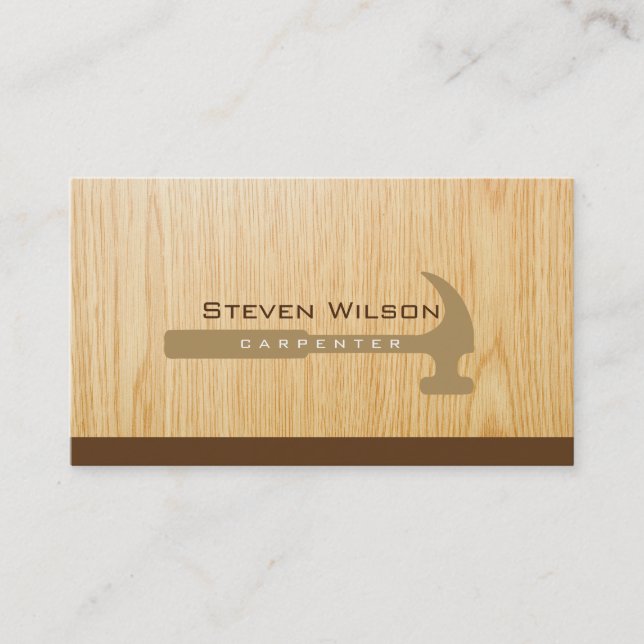 Carte De Visite Carpenter Woodworker Outil professionnel Bois (Devant)