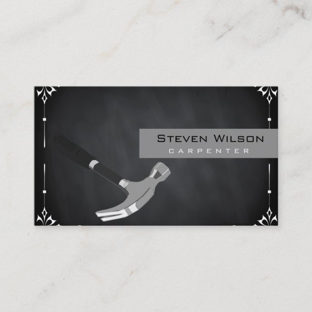Carte De Visite Carpenter Woodworking Professional Chalkboard Tool (Devant)