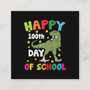 Carte De Visite Carré 100 jours d'école Trex 100e jour d'école 