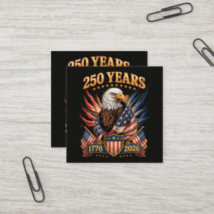 Carte De Visite Carré 250 Ans Américain 250e Anniversaire États-Unis Pat