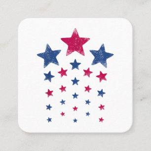 Carte De Visite Carré 4 juillet Femmes Hommes Enfants Cute USA Étoile pa