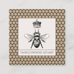 Carte De Visite Carré Abeille de miel Apiary Honeycomb Kraft