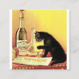 Carte De Visite Carré Absinthe Bourgeois