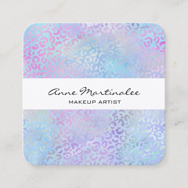 Carte De Visite Carré Abstract Leopard Print Pastel Square Business Card (Devant)