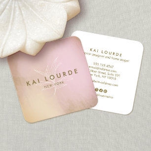 Carte de visite Carré Abstrait Aquarelle moderne