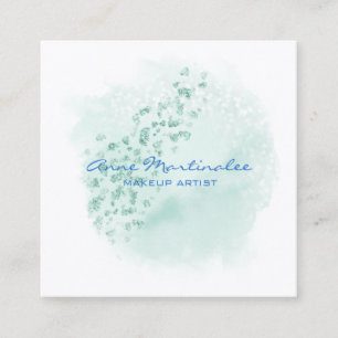  Carte de visite Carré Abstrait bleu