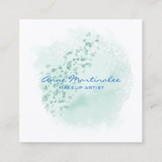 Carte de visite Carré Abstrait bleu