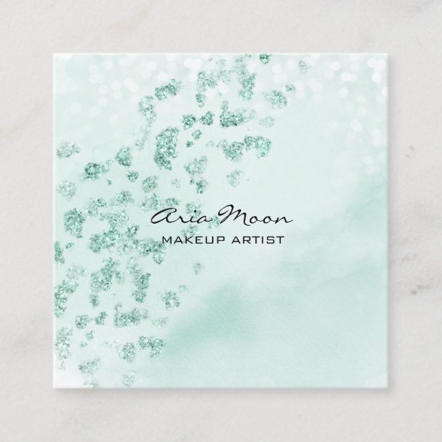 Carte de visite Carré Abstrait bleu (Devant)