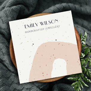 CARTE DE VISITE CARRÉ ABSTRAIT CÉRAMIQUE BLUSH PEACH STUD EARRING AFFICH