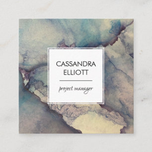 Carte De Visite Carré Abstrait Dusty Blue Purple Alcohol Enk Liquid Art