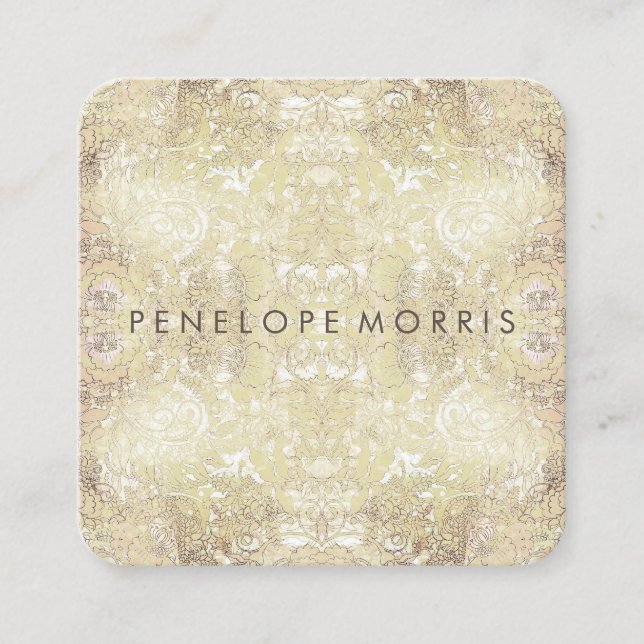 Carte De Visite Carré Abstraite Lace Look Beauté Stylist (Devant)