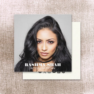 Carte De Visite Carré Acteur Musicien Divertissement Photo professionnel