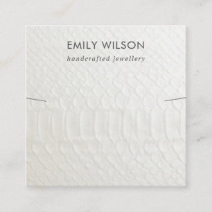 CARTE DE VISITE CARRÉ AFFICHAGE DE BRACELET DE COULEUR EN CUIR BLANC