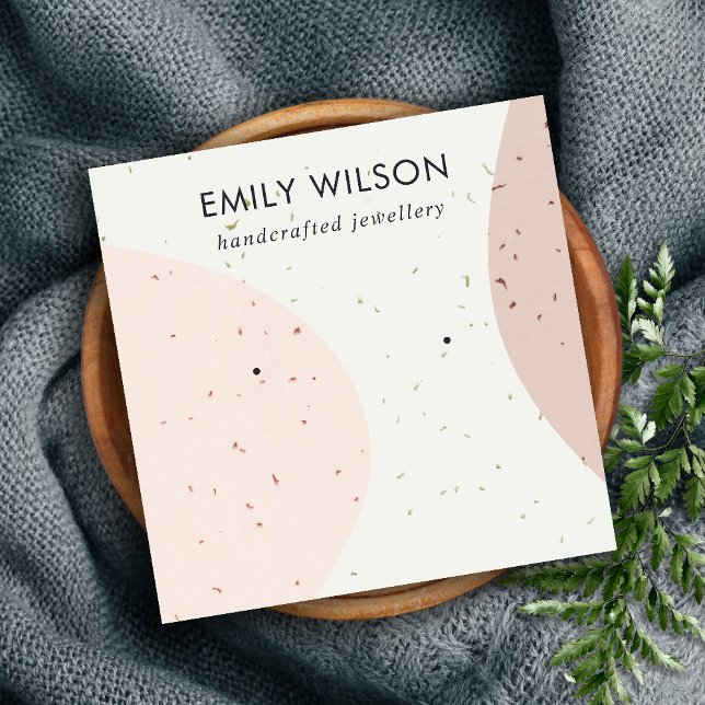 CARTE DE VISITE CARRÉ AFFICHAGE DE RECHERCHE ABSTRCT CERAMIC BLUSH ROSE  (Créateur téléchargé)