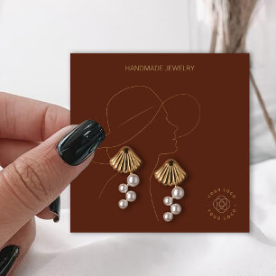 Carte De Visite Carré Affichage des oreilles joaillières de la dame de T