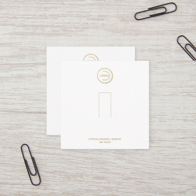 Carte De Visite Carré Affichage du support d'anneau Ajouter votre logo b (Devant/Arrière en situation)