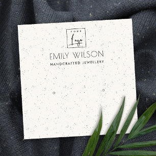 CARTE DE VISITE CARRÉ AFFICHAGE LOGO DE L'ÉTUDE DE TEXTURE CÉRAMIQUE BLA