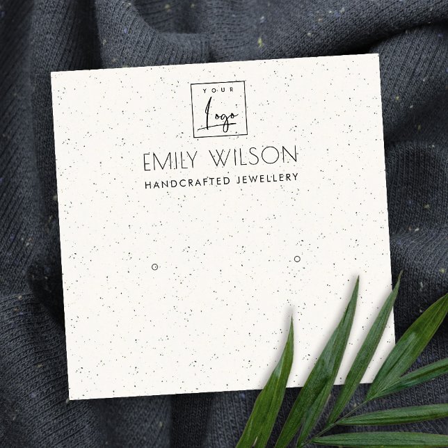 CARTE DE VISITE CARRÉ AFFICHAGE LOGO DE L'ÉTUDE DE TEXTURE CÉRAMIQUE BLA (Créateur téléchargé)