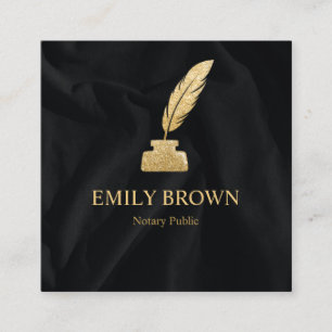 Carte De Visite Carré Agent de signature de prêt notaire Quill carré Bla