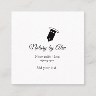 Carte De Visite Carré Agent de signature de prêt public notaire ajouter 