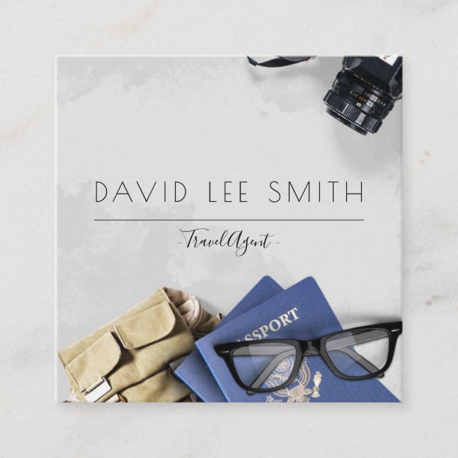 Carte De Visite Carré Agent de voyage (Devant)